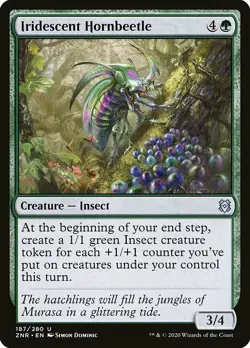 MTG Zendikar Rising U Iridescent Hornbeetle #187 PLAYSET x4 4x - Image 1