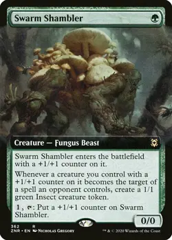 MTG Zendikar Rising *FOIL* Extended Art R Swarm Shambler #362 - Image 1