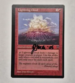 UNPLAYED SIGNED NM Lightning Cloud Visions Magic JOHN MATSONMTG EDH CUBE - Image 1