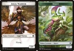 MTG Zendikar Rising *FOIL* Double-Sided Token - Angel Warrior / Insect - Image 1