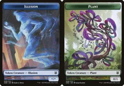 MTG Zendikar Rising *FOIL* Double-Sided Token - Illusion / Plant - Image 1