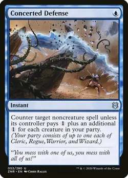 MTG Zendikar Rising *FOIL* U Concerted Defense #052 - Image 1