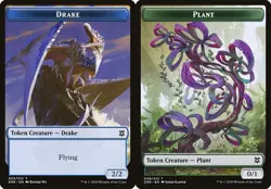 MTG Zendikar Rising *FOIL* Double-Sided Token - Drake / Plant - Image 1