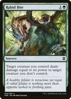 MTG Zendikar Rising *FOIL* C Rabid Bite #199 - Image 1