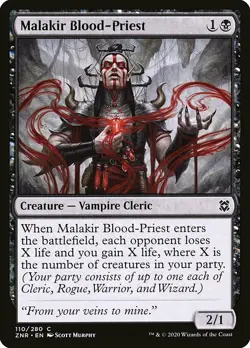 MTG Zendikar Rising *FOIL* C Malakir Blood-Priest #110 - Image 1