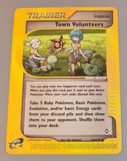 Town Volunteers # 136/147 Uncommon Aquapolis 2003 Pokemon Englisch Mint Vintage - Image 1