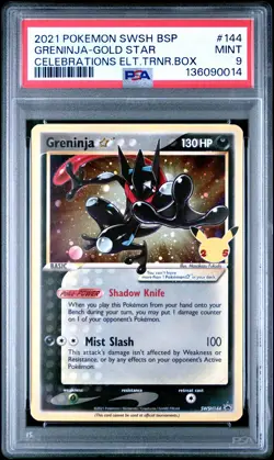 2021 POKEMON SWSH BLACK STAR PROMO #144 GRENINJA-GOLD STAR PSA 9 - Image 1