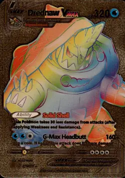 ❄Pokemon Champions Path Drednaw VMAX 075/073 Rainbow Secret gold custom card - Image 1