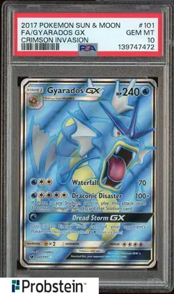 2017 Pokemon Sun & Moon Crimson Invasion #101 FA Gyarados GX PSA 10 - Image 1