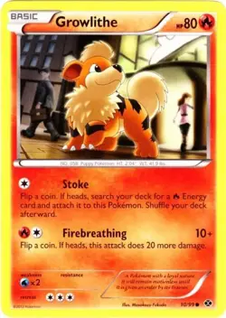 Pokemon - Growlithe - 10/99 - Common - BW - Next Destinies - NM - Image 1