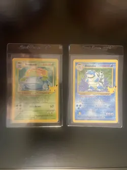 Pokemon 25th Celebrations Blastoise 2/102 & Venusaur 15/102 Holo Rare NM - Image 1