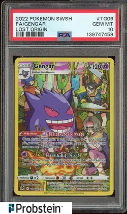 2022 Pokemon SWSH Lost Origin #TG06 FA Gengar PSA 10 GEM MINT - Image 1