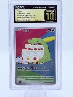 Pokemon Gulpin Stellar Crown Illustration Rare HOLO #154/142 CGC 10 Pristine - Image 1