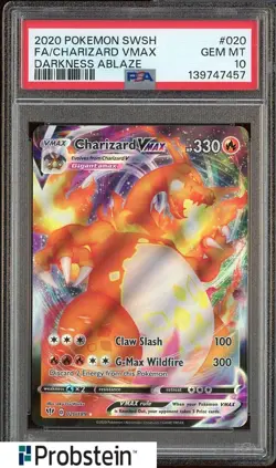 2020 Pokemon SWSH Darkness Ablaze #020 FA Charizard VMAX PSA 10 - Image 1