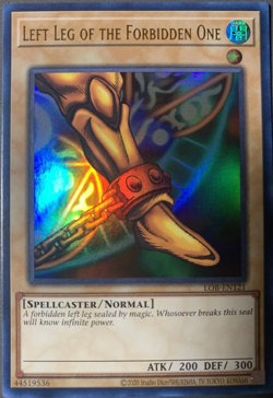 Left Leg Of The Forbidden One - YuGiOh Card LOB-EN121 Unlimited Ultra Rare - Image 1