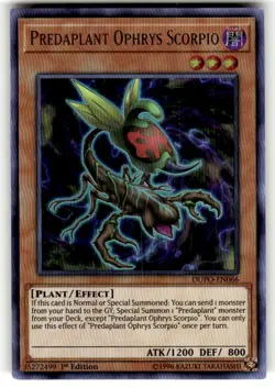 Yugioh Predaplant Ophrys Scorpio DUPO-EN066 Ultra Rare 1st Ed NM - Image 1