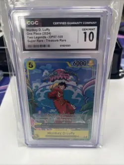 2024 One Piece Op07 EN Monkey D. Luffy Treasure Rare 109 CGC 10 - Image 1
