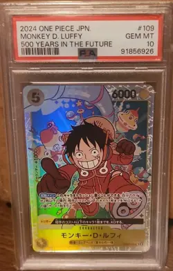 One Piece Monkey.D.Luffy OP07-109 500 Years in the Future Super Rare Foil PSA 10 - Image 1