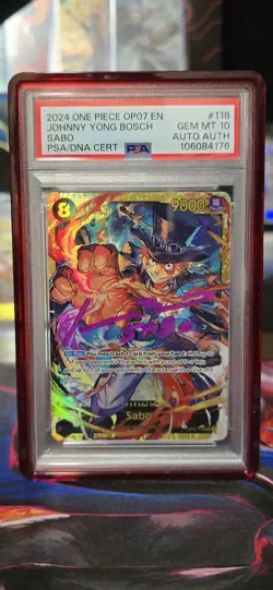 PSA 10 Sabo Op07-500 Years In The Future 118 Signed Johnny Yong Bosch One Piece - Image 1