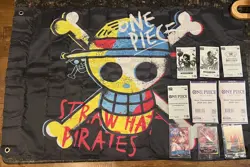 10 Piece Lot of One Piece Items Flag and Sealed Store Tournament Kits and Promos - Image 1