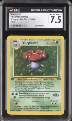 Vileplume 1999 Pokemon Jungle 15/64 1st Edition Holo CGC 7.5 - Image 1