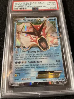 Gyarados EX XY106 Black Star PSA Grade 8 Pokemon Triple Power Tin Promo & Guard - Image 2