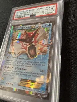 Gyarados EX XY106 Black Star PSA Grade 8 Pokemon Triple Power Tin Promo & Guard - Image 3