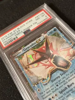 Gyarados EX XY106 Black Star PSA Grade 8 Pokemon Triple Power Tin Promo & Guard - Image 4