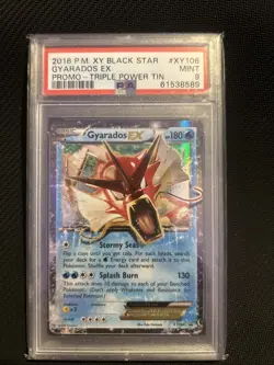 Pokemon XY Black Star Promo Card XY106 Gyarados EX Triple Power Tin PSA 9 - Image 1