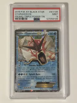 Pokemon Gyarados EX Triple Power Tin Black Star Holo Promo XY106 PSA 9 Mint - Image 1