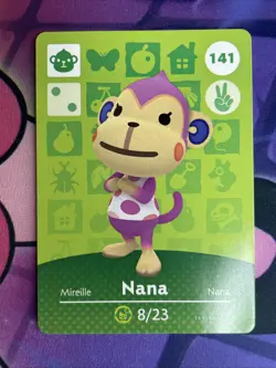 Nana #141 Animal Crossing Amiibo Card Authentic Series 2 MINT NEVER SCANNED - Image 1