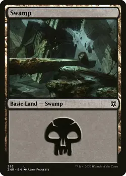 MTG Zendikar Rising L Swamp #382 PLAYSET x4 4x - Image 1