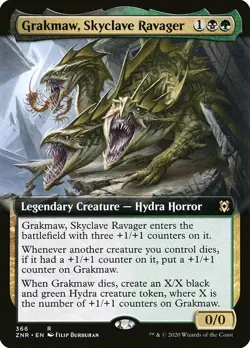 MTG Zendikar Rising EXTENDED ART R Grakmaw Skyclave Ravager #366 - Image 1