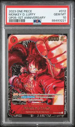 MONKEY D. LUFFY 1ST ANNIVERSARY PSA 10 ONE PIECE OP05-AWAKENING OF THE NEW ERA - Image 1