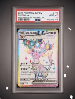 2025 Pokemon BLACK PROMO 175 ESPEON EX PRISMATIC EVOLUTIONS COLLECTION PSA 10 - Image 1