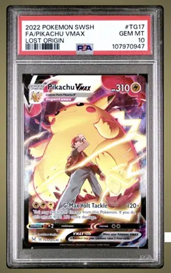 2022 Pokemon Lost Origin Pikachu VMAX TG17/TG30 UR Trainer PSA 10 GEM MINT - Image 1