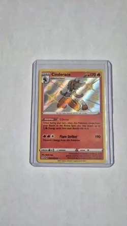 Pokemon TCG Cinderace Shiny Holo Rare Card SV017/SV122 NM Condition - Image 1