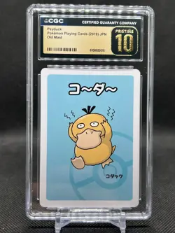🔥CGC PRISTINE 10🔥PSYDUCK POKEMON PLAYING CARDS JAPANESE OLD MAID - Image 1