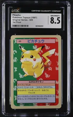 CGC NM/Mint+ 8.5 - Pikachu (Blue Back) - 025 - 1997 Pokemon Topsun - 1st Print - Image 1