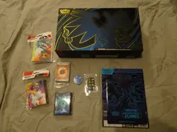 Lot of Pokemon Accessories Charizard UPC Phantasmal ETB Sleeves Playmat Dice - Image 1