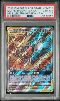 Pokemon HIDDEN FATES - MOLTRES ZAPDOS ARTICUNO GX SM210 PROMO - PSA 10 - Image 1