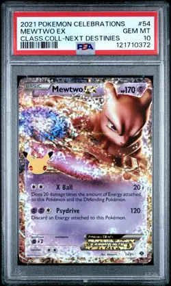 2021 POKEMON CELEBRATIONS CLASSIC COLL #54 MEWTWO EX PSA 10 - Image 1