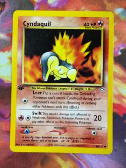 Cyndaquil 56/111 NM 1st Edition Neo Genesis 2000 Pokemon TCG - Image 1