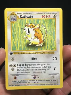 Pokemon TCG Raticate 040/102 Base Set (Shadowless) 1st Edition - Image 1