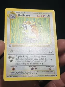 Pokemon TCG Raticate 040/102 Base Set (Shadowless) 1st Edition - Image 2