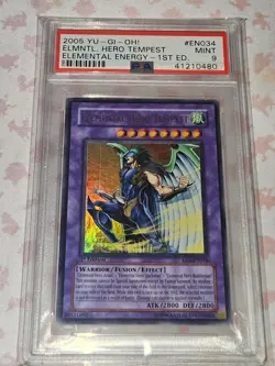 2005 Yu-Gi-Oh! Elemental Hero Tempest EEN-EN034 1st Edition PSA 9 Ultra Rare - Image 1