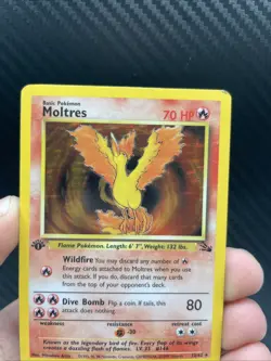 1999 Pokemon Fossil Moltres Holo 1st Edition #12/62 - Image 3