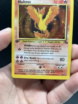 1999 Pokemon Fossil Moltres Holo 1st Edition #12/62 - Image 4