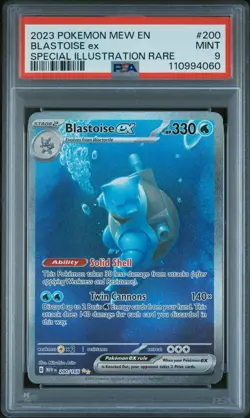 PSA 9 MINT Blastoise ex 200/165 Sv: Scarlet & Violet 151 Holo Pokemon 2023 MINT - Image 1