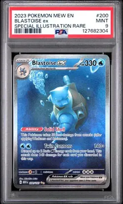 PSA 9 MINT Blastoise ex 200/165 Sv: Scarlet & Violet 151 Holo Pokemon 2023 - Image 1